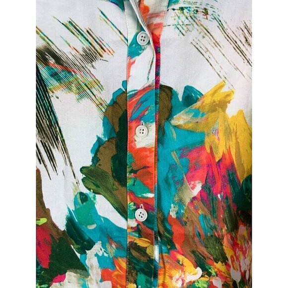 Lafayette148  women's oversized shirt Medium multi 42 Chest 48 Hip. Never worn - Picture 8 of 13